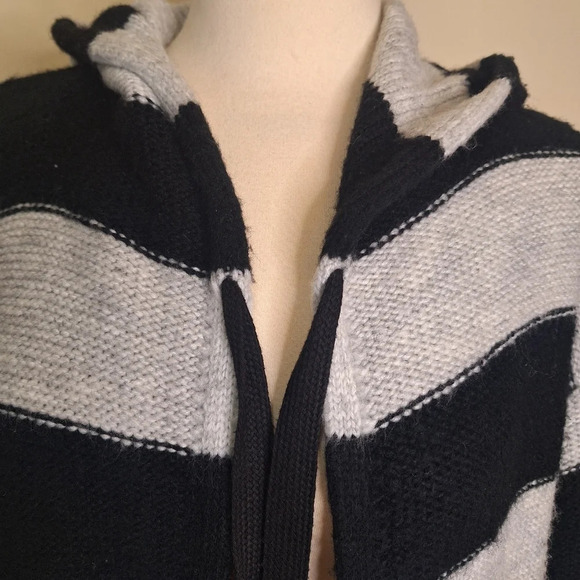 Sanctuary Black/grey hooded sweater coat SZ XS - Picture 3 of 9